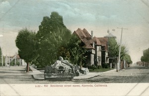 Residence Street Scene, Alameda, California, mailed 1908 